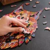 Fa puzzle, színes A5 méretű 93 db-os (hiúz)