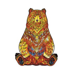 Fa puzzle, színes A5 méretű 100 db-os (medve)