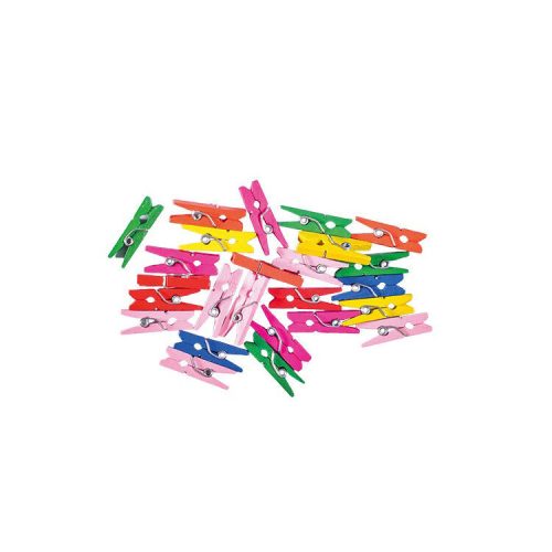 Junior 25x8 mm, 25 db fa csipesz - színes