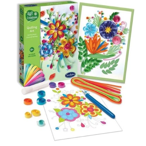 Papírdísz, virágok, quilling-készlet