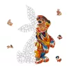 Fa puzzle, színes A4 méretű (nyúl)