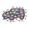 Fa puzzle, színes A3 méretű (autó)