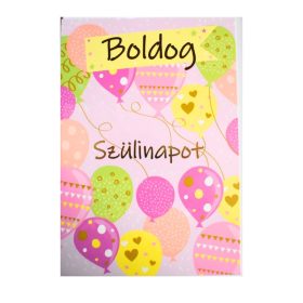 Üdvözlőkártya - rózsaszín alapon, boldog szülinapot felirattal (Képeslap)   Üdvözlőkártya - rózsaszín alapon, boldog szülinapot felirattal (Képeslap)