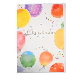 Üdvözlőkártya - fehér alapon, köszönöm felirattal (Képeslap)   Üdvözlőkártya - fehér alapon, köszönöm felirattal (Képeslap)