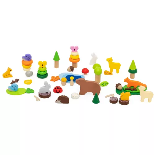 Erdő építőjáték fadobozban (58 db-os)