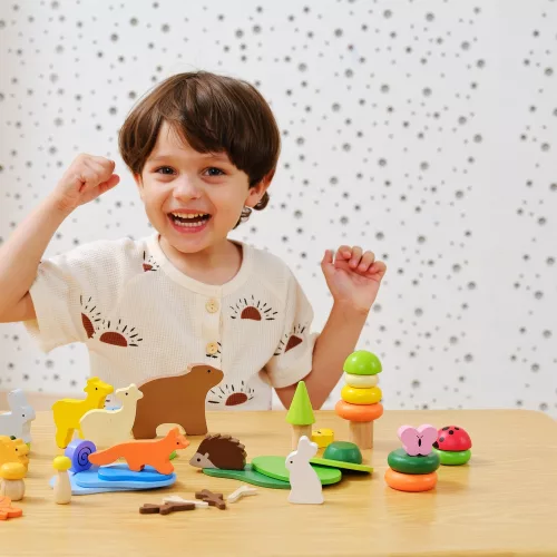 Erdő építőjáték fadobozban (58 db-os)