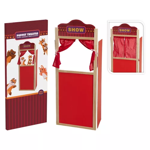 Bábparaván (piros-natúr)