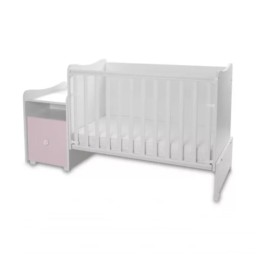 Lorelli Trend PLUS kombi ágy 70x165 - White Orchid Pink