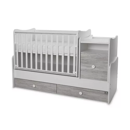 Lorelli Trend PLUS kombi ágy 70x165 - White & Artwood ÚJ