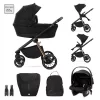 Lorelli Bianca 3az1-ben újszülött babakocsi Lorelli Aria Luxe hordozóval - Black (2 doboz)