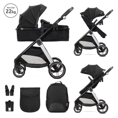 Lorelli Aspen babakocsi mózessé alakítható sport résszel - Black