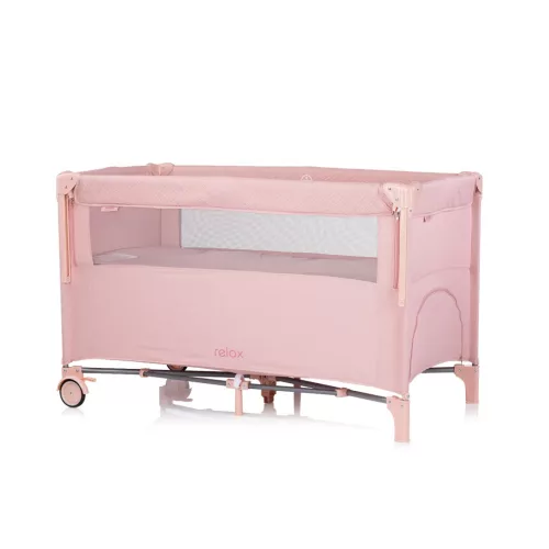 Chipolino Relax multifunkciós utazóágy - Pink Marshmellow Linen