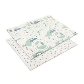   Lorelli Összehajtható 2 oldalas thermo játszószőnyeg 180x200cm - Blue Funny city & stars