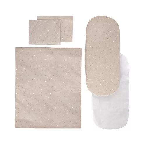 Lorelli 5 részes téli ágynemű garnitúra babakocsiba - Beige Sky