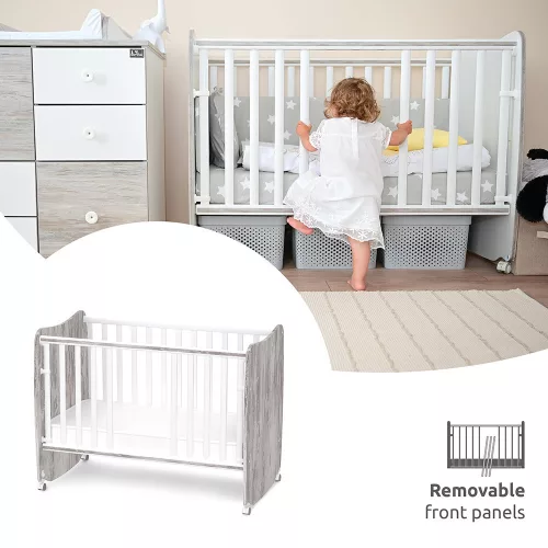 Lorelli Stars ringatható kiságy 60x120 - White / Artwood