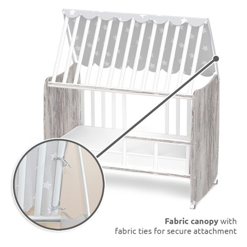 Lorelli Stars ringatható kiságy 60x120 - White / Artwood