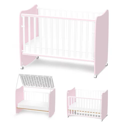 Lorelli Stars ringatható kiságy 60x120 - White / Orchid Pink