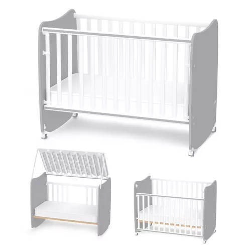Lorelli Stars ringatható kiságy 60x120 - White / Stone Gray
