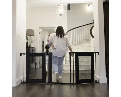 Dreambaby Endeavour 3 biztonsági ajtórács 195 cm-ig - fekete háló és fém részletek