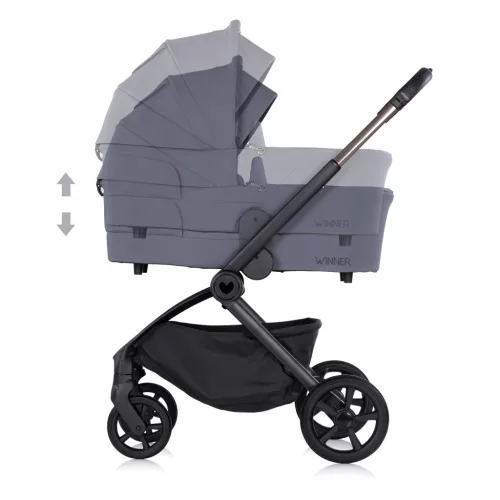 Chipolino Winner 2in1 újszülött babakocsi 22 kg-ig - Charcoal