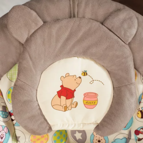 Bright Starts Rezgő pihenőszék dallamokkal, Winnie the Pooh Dots & Hunny, 0 hó+, 9 kg-ig