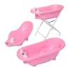 Lorelli kád leeresztő dugóval, babatartóval 88 cm + kádállvány - Pink