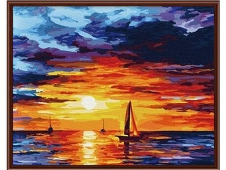 Naplemente a tengeren  - számfestő - 40x50 cm