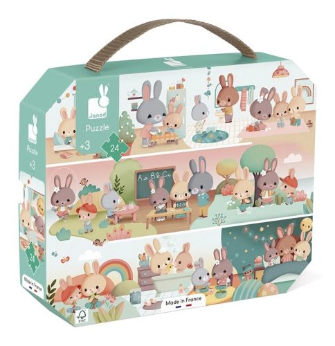 JANOD - Napi tevékenységek - 24 db-os puzzle bőröndben