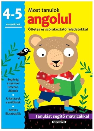 Most tanulok angolul (4-5 éveseknek) - idegen nyelvi foglalkoztató füzet matricákkal