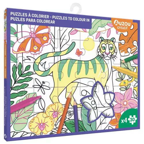 Kiszínezős puzzle 4 képpel Auzou