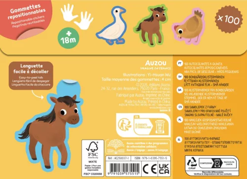 100 db-os matrica készlet, A farmon (ÚJ) Auzou