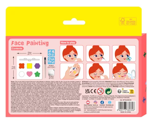 Arcfestő készlet stencillel, Természet Avenir