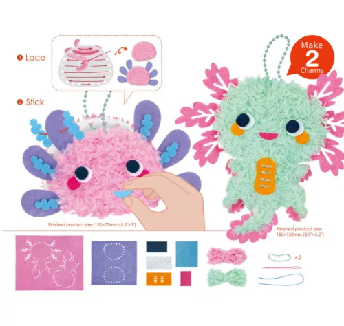 Puha charm készítő kreatív készlet, Axolotl Avenir