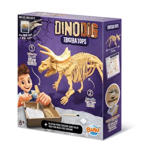 Dínó csontváz felfedező készlet Triceratops BUKI