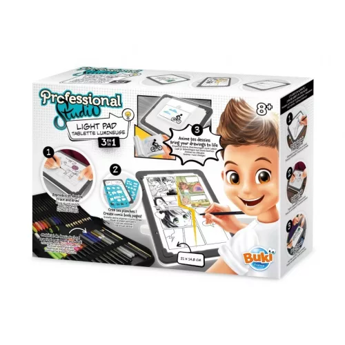 BUKI - Professzionális stúdió, 3az1-ben világító rajztábla - Palincs Játék