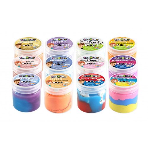 Szenzoros slime tégelyben, többféle BUKI