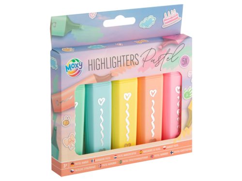 Moxy Pasztell színű kiemelő filctoll készlet 5 db-os Grafix