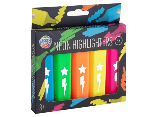 Moxy Neon színű kiemelő filctoll készlet 5 db-os Grafix