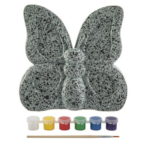 Moxy Kavics figura kifestő készlet festékkel és ecsettel, Pillangó Grafix