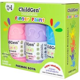   ChildGen kimosható ujjfestékek passztell színekben 3x350ml-es palackokban