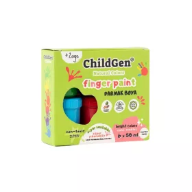   ChildGen kimosható ujjfestékek élénk színekben 6x50ml-es tégelyekben