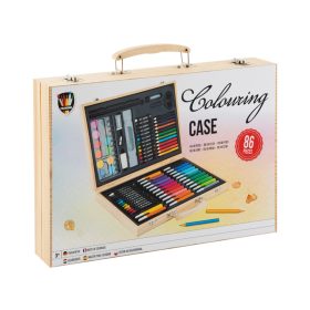 Rajzkészlet fa bőröndben 86 db-os CraftArt