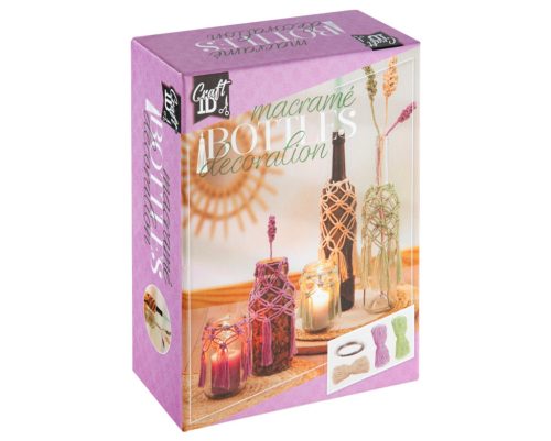 CraftID Makramé készítő kreatív készlet, Üvegdekorációk virágokkal CraftArt