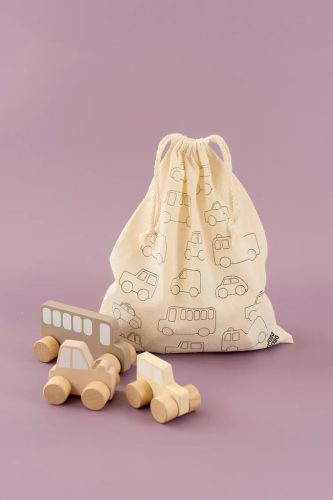 Első autós készletem tároló zsákkal, natúr színű Jabadabado