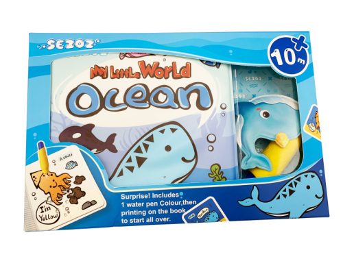 Fejlesztő fürdőkönyv színváltoztató oldalakkal, ecsettel és fürdőjátékkal Magni