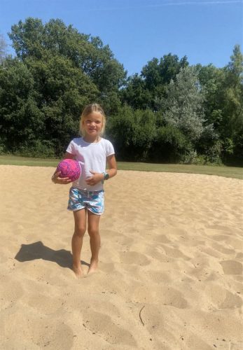 Rózsaszín neoprén strandlabda  15 cm-es Sunflex