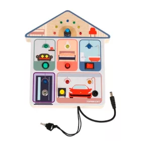   Montessori házikó tábla fényekkel és kapcsolókkal TOPBRIGHT