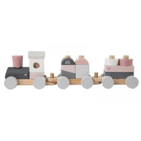 Label-Label játékvonat, építőelemekkel - Rózsaszín színben   Label-Label játékvonat, építőelemekkel - Rózsaszín színben