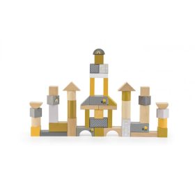 Label-Label 50 darabos fa építőkocka készlet - Sárga építőkocka   Label-Label 50 darabos fa építőkocka készlet - Sárga építőkocka