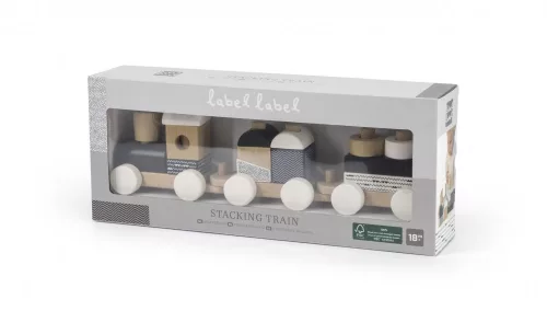 Label-Label játékvonat, építőelemekkel - Panda (fekete-fehér)